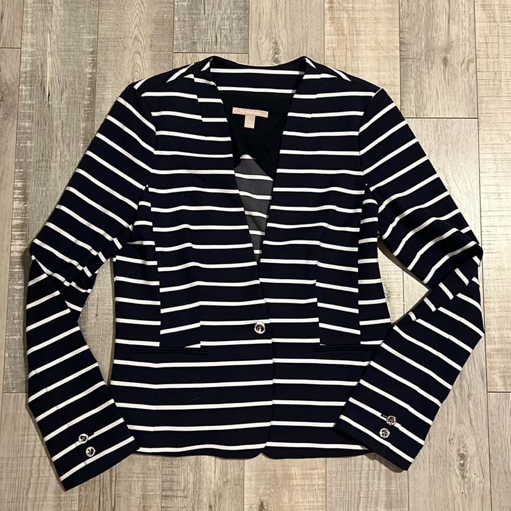 Banana Republic Striped Ponte Modern Blazer